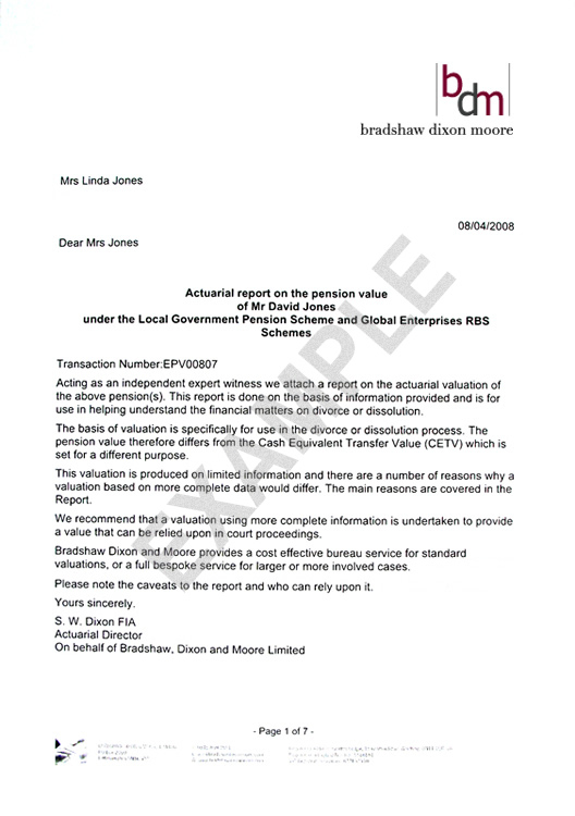 &pound;25 Actuarial Report