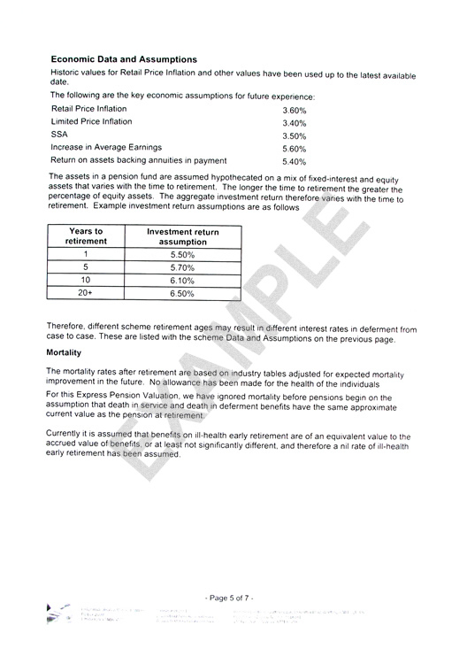 &pound;25 Actuarial Report